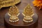 Niyathi Pearl Studded Temple Earrings – Traditional South Indian Design