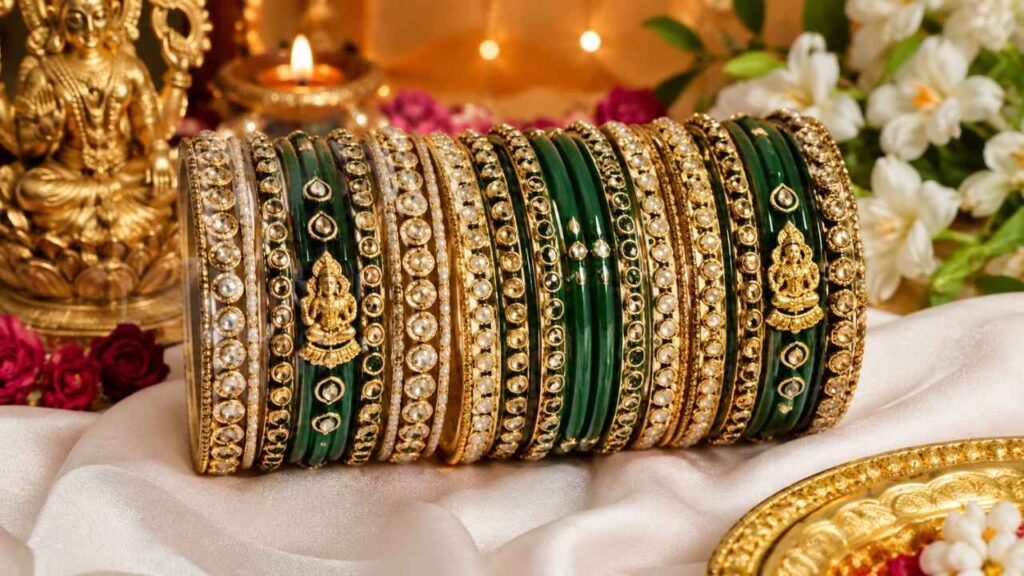 Sparkles By Archana Traditional Lakshmi Glass Bangles Collection – Divine Temple Jewellery