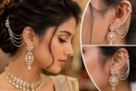 Kruthika Jewellery AD Floral Earrings with Pearl & Bead Drops – Elegant Designer Accessory